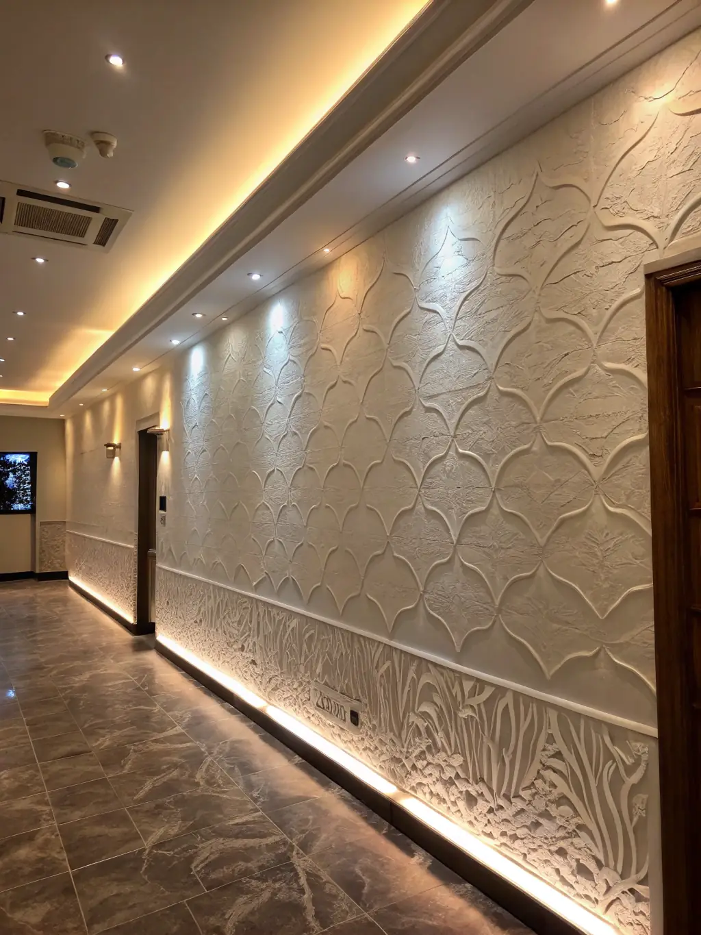 A newly plastered wall in a modern home, showcasing the smooth and flawless finish achieved by JD Remodeling's plastering services.